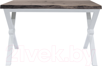 Обеденный стол Buro7 Икс-ромб с обзолом и сучками 150x80x76 (дуб мореный/белый)