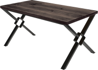 Обеденный стол Buro7 Икс-ромб Классика 180x80x76 (дуб мореный/черный) - 
