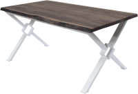 Обеденный стол Buro7 Икс-ромб с обзолом 180x80x76 (дуб мореный/белый) - 