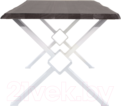 Обеденный стол Buro7 Икс-ромб с обзолом 180x80x76 (дуб мореный/белый)