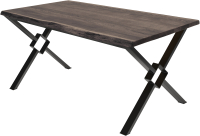 Обеденный стол Buro7 Икс-ромб с обзолом 180x80x76 (дуб мореный/черный) - 