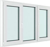 Окно ПВХ Rehau Roto Поворотно-откидное 2 створки по краям 3 стекла (1000x1700x70) - 