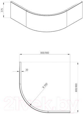 Душевой уголок Deante KYP 453K + KTD 041B + KTD 041O