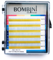 Ресницы для наращивания Bombini Holi C-0.07-mix (6 линий, голубой) - 