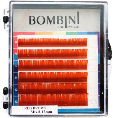 Ресницы для наращивания Bombini Holi C-0.1-mix (6 линий, медный)