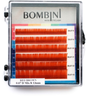 Ресницы для наращивания Bombini Holi D-0.07-mix (6 линий, медный) - 