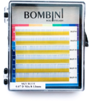 Ресницы для наращивания Bombini Holi D-0.07-mix (6 линий, голубой) - 