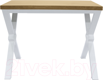 Обеденный стол Buro7 Икс-ромб Классика 110x80x76 (дуб натуральный/белый)