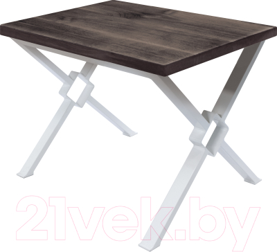 Обеденный стол Buro7 Икс-ромб Классика 110x80x76 (дуб мореный/белый)