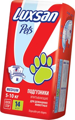 Подгузники для животных Luxsan М 5-10кг (14шт) - 