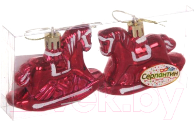 

Набор елочных игрушек Серпантин, Красный, Волшебная лошадка 916-0259 5x7см