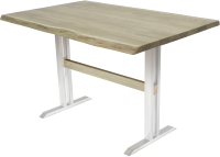 Обеденный стол Buro7 Двутавр с обзолом 110x80x76 (дуб беленый/белый) - 