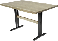 Обеденный стол Buro7 Двутавр с обзолом 110x80x76 (дуб беленый/черный) - 