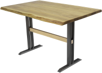 Обеденный стол Buro7 Двутавр с обзолом 110x80x76 (дуб натуральный/черный) - 