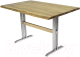 Обеденный стол Buro7 Двутавр с обзолом 110x80x76 (дуб натуральный/серебристый) - 