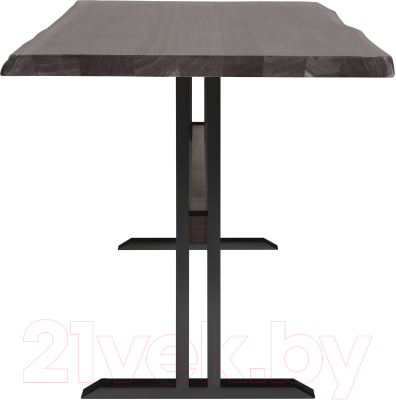 Обеденный стол Buro7 Двутавр с обзолом 110x80x76 (дуб мореный/черный)