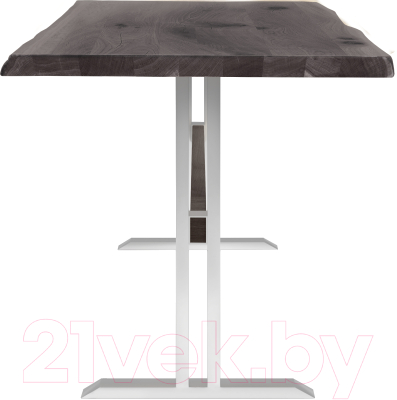 Обеденный стол Buro7 Двутавр с обзолом и сучками 110x80x76 (дуб мореный/белый)