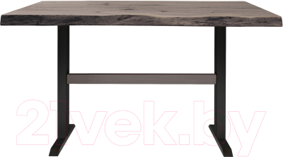 Обеденный стол Buro7 Двутавр с обзолом и сучками 110x80x76 (дуб мореный/черный)