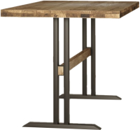 Обеденный стол Buro7 Двутавр Классика 120x80x76 (дуб натуральный/черный) - 