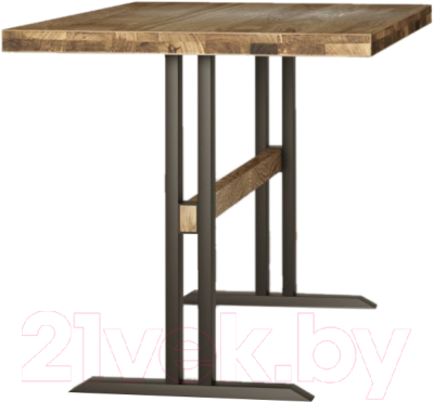 Обеденный стол Buro7 Двутавр Классика 120x80x76 (дуб натуральный/черный)