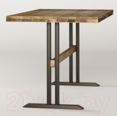 Обеденный стол Buro7 Двутавр Классика 120x80x76 (дуб натуральный/черный)