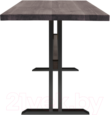 Обеденный стол Buro7 Двутавр Классика 120x80x76 (дуб мореный/черный)