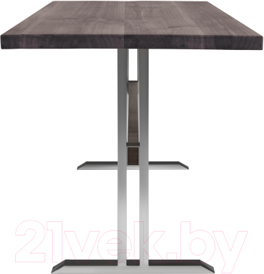 Обеденный стол Buro7 Двутавр Классика 120x80x76 (дуб мореный/серебристый)