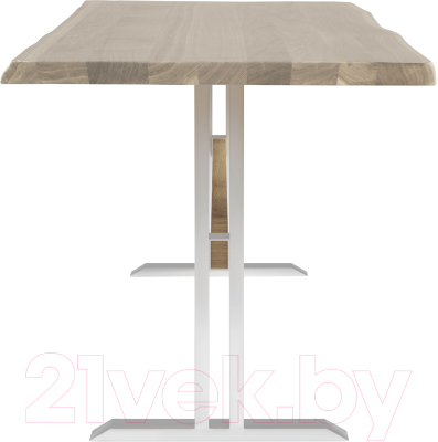 Обеденный стол Buro7 Двутавр с обзолом 120x80x76 (дуб беленый/белый)