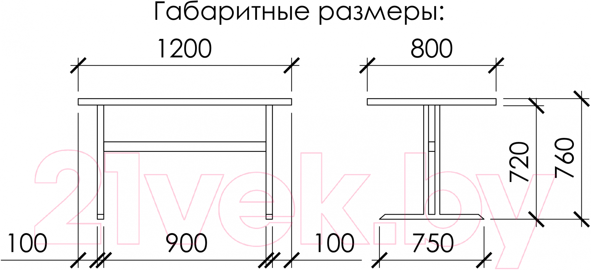 Обеденный стол Buro7 Двутавр с обзолом и сучками 120x80x76 (дуб мореный/белый) — фото 4
