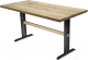 Обеденный стол Buro7 Двутавр Классика 150x80x76 (дуб беленый/черный) - 