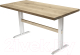 Обеденный стол Buro7 Двутавр Классика 150x80x76 (дуб натуральный/белый) - 