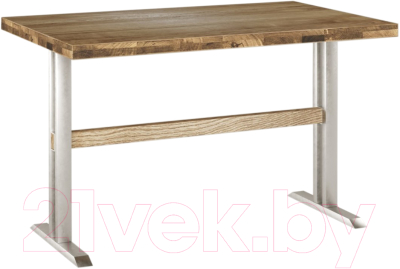 Обеденный стол Buro7 Двутавр Классика 150x80x76 (дуб натуральный/серебристый)