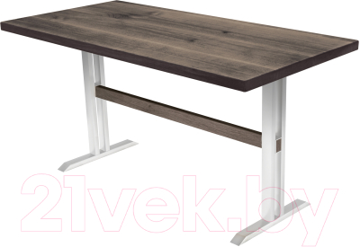 Обеденный стол Buro7 Двутавр Классика 150x80x76 (дуб мореный/белый)
