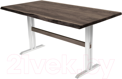 Обеденный стол Buro7 Двутавр с обзолом 150x80x76 (дуб мореный/белый)