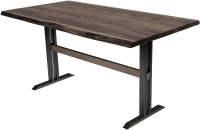 Обеденный стол Buro7 Двутавр с обзолом 150x80x76 (дуб мореный/черный) - 
