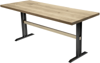 Обеденный стол Buro7 Двутавр Классика 180x80x76 (дуб беленый/черный) - 