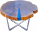 Обеденный стол Buro7 Стамп Классика 83x83x45 (дуб натуральный/серебристый) - 