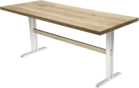 Обеденный стол Buro7 Двутавр Классика 180x80x76 (дуб натуральный/белый) - 