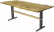 Обеденный стол Buro7 Двутавр с обзолом и сучками 180x80x76 (дуб натуральный/черный) - 