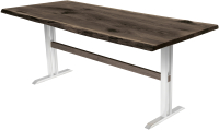 Обеденный стол Buro7 Двутавр с обзолом и сучками 180x80x76 (дуб мореный/белый) - 
