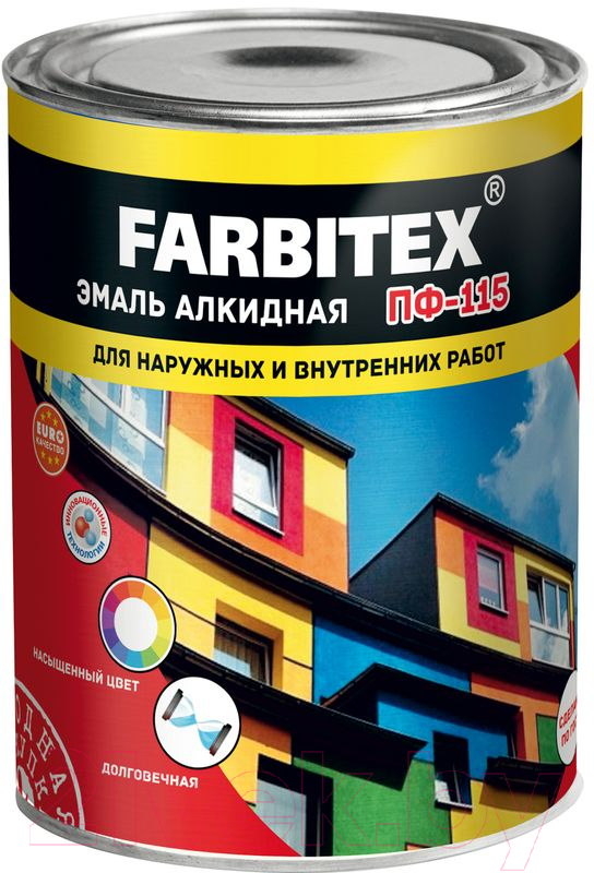 Эмаль Farbitex ПФ-115 (5кг, голубой)