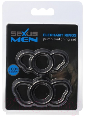 Набор эрекционных колец Sexus Men Elephant Rings / 709032 (черный)