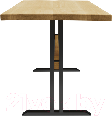 Обеденный стол Buro7 Двутавр Классика 110x80x76 (дуб натуральный/черный)