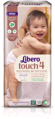Подгузники-трусики детские Libero Touch 4 (36шт)