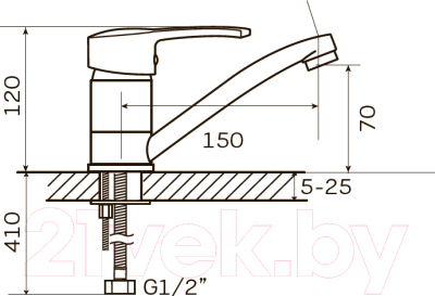 Смеситель Zerix Pan-B 135 / ZX0638