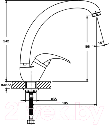 Смеситель Zerix Pud4 045 / ZX2945