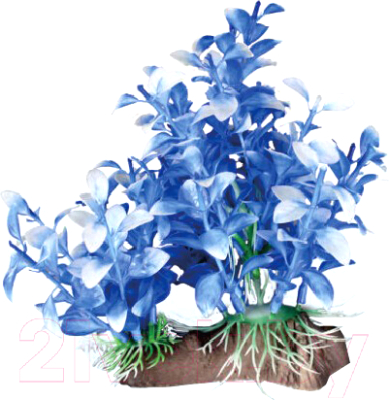 Декорация для аквариума Azoo Искусственное растение / YM-5605 (синий)