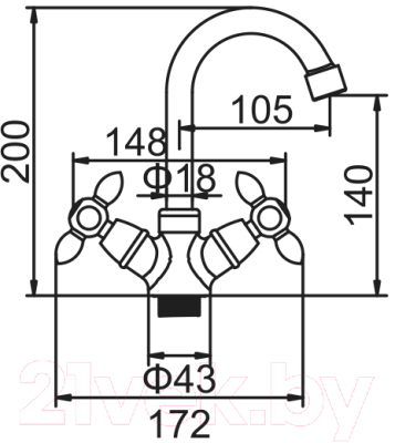 Смеситель Zerix LR81010H / LL0056 (белый)