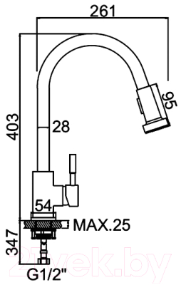 Смеситель Zerix LR76005-1 / ZX0866 (с выдвижным изливом)