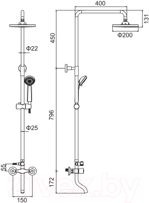 Душевая система Zerix LR82409 / LL0042